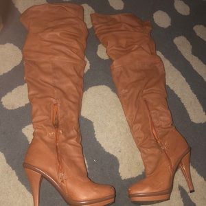 Tan Over the Knee Boots